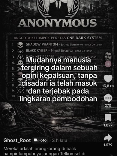 Waspadai Konten Pembodohan Mengatasnamakan Anonymous