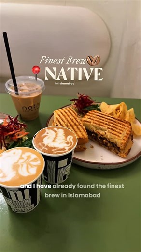 Alisha F Khan on Instagram: "📍 @nativecoffeepk is surely one of the finest brews in Islamabad 😍 My recommendations are Kyoto Latte, Hot Chocolate, Beef Patty Melt and Parmesan Chicken Sandwich 👏🏼"