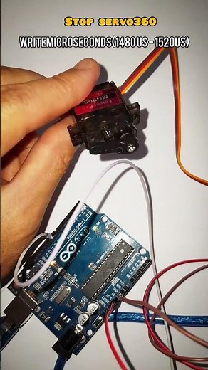 stop servo motor mg90s in wrtemicroseconds(1480us / 1530 us) in code arduino #arduino #servomotor