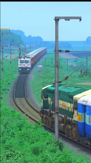 Train vs Train on same railway track | EMERGENCY STOP 😱 #train