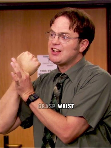 Dwight’s self-defense demo ends in a groin punch 💀🚗 #shorts #theoffice #dwightschrute