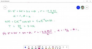 SOLVED:In Problems 1-4, the given differential equation is a model of an undamped spring/mass system in which the restoring force F(x) in (1) is nonlinear. For each equation use a numerical solver to plot the solution curves satisfying the given initial conditions. If the solutions appear to be periodic, use the solution curve to estimate the period T of oscillations.     (d^2 x)/(d t^2)+x e^0.01 x=0      x(0)=1, x^'(0)=1 ; x(0)=3, x^'(0)=-1 
