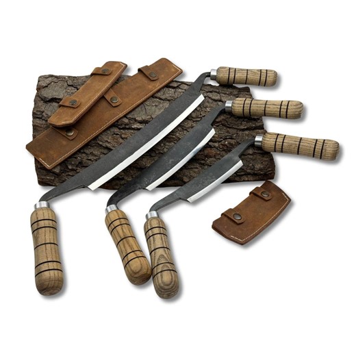 Draw Knives – Hand-forged 52100 Steel Blades, Ash Wood Handles, Leather Sheaths, Small, Medium & Large Knives for Woodworking, Gift for Him. - Etsy