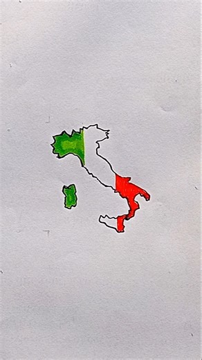 Draw Flag Map of Italy 🇮🇹 #italy