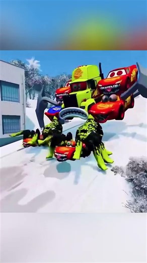 P1 CRAZY Lightning McQueen Eater Monster | McQueen VS Lightning McQueen | Coffin Dance Song Meme