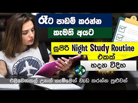 ගින්දර වගේ රෑට පාඩම් කරන්න- Perfect Night Study Routine | Tips to study at night effectively Sinhala