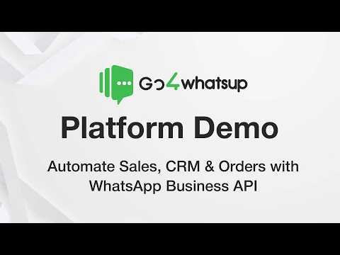 Go4WhatsUp Platform Demo 🚀 | Automate Sales, CRM & Orders with WhatsApp Business API