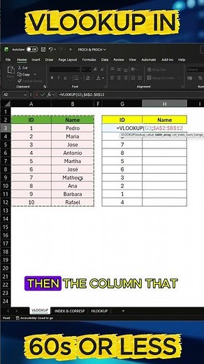 Learn VLOOKUP in Excel in 60 Seconds