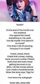 Lisa manoban | money song lyrics | Blackpink | shorts| kpop#shortfeed