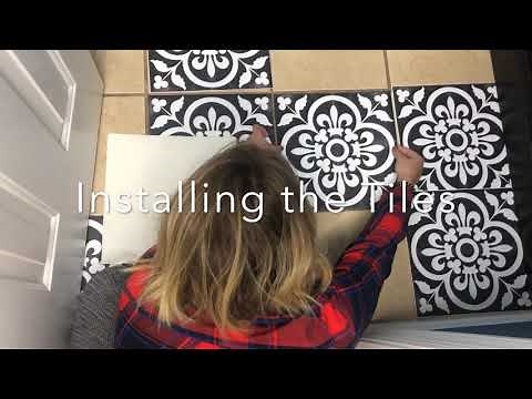 How to install floor stickers in 15 seconds / Quadrostyle Tile Stickers Tutorial