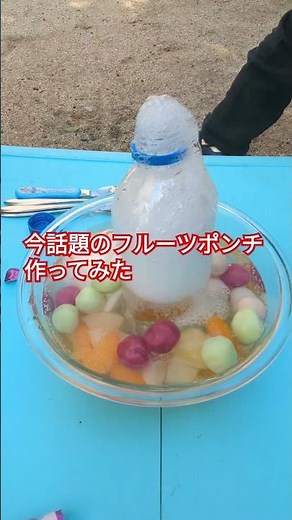 今話題のフルーツポンチ作ってみた!#フルーツポンチ#アイスの実#フルーツ缶#メントス#サイダー