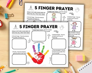 5 Finger Prayer Handprint Craft Printable, Kids Prayer Template, Christian Sunday School Activity, Preschool Bible Lesson, Children's Church - Etsy