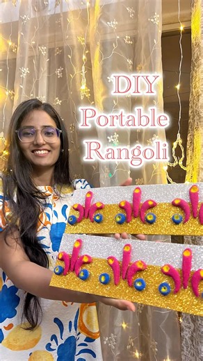 Portable Rangoli DIY ✨ | Reusable Festival Rangoli Idea | Easy Rangoli use forever #shorts #rangoli