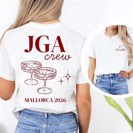 Personalisierbare Bride Crew Shirts Front and Back, JGA Shirts Personalisiert, Team Bride Shirts, Junggesellinnenabschied Shirt, JGA Tshirts - Etsy