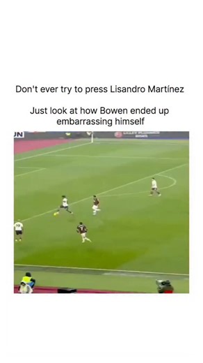 rahulyadav | Explaining Nothinng on Instagram: "Lisandro Martínez’s nutmeg on Jarrod Bowen illustrates the neuro-mechanical efficiency of "press resistance," where a defender utilizes a low center of gravity to execute high-risk ball manipulation under extreme temporal pressure. This sequence captures the technical precision of the "sole-roll nutmeg," a maneuver that exploits the defender’s forward momentum to create a central passing lane. By inviting Bowen’s press and then neutralizing it with
