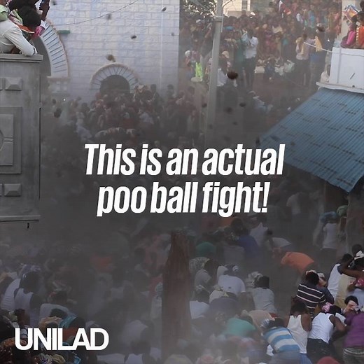 This village in India hosts an annual poop-throwing battle and it looks like absolute chaos 😂💩 | UNILAD
