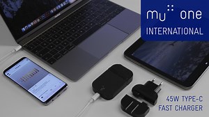 Mu One | The World’s Thinnest 45W International Fast Charger