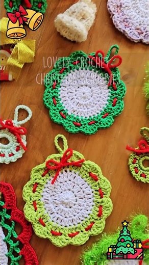 선물하기 딱 좋은 #크리스마스 #티코스터 #crochet #coaster #ornaments