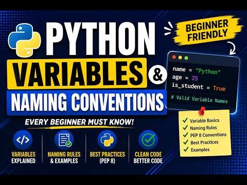 Python Variables & Naming Conventions Explained | Python Tutorial for Beginners