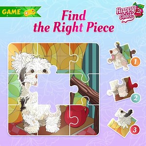 🐶Hello, Happy Colorfans! Look at this cute puppy😍 Find the right piece of these beautiful pic🔍 write the answer in comments👇 and get new bonus images tomorrow!🤩 #happycolor #happycolorbynumber #iamhappycolorfan #downloadhappycolor | Happy Color - Color by Number