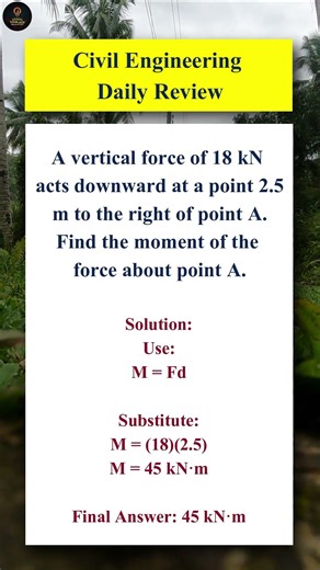 CE Mixed Problem | Moment About a Point | Statics Review #shorts