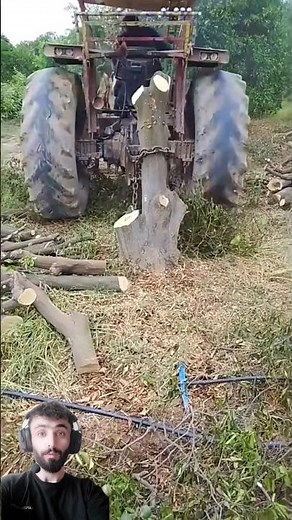 Tractor vs Tree Stump || #viralvideo