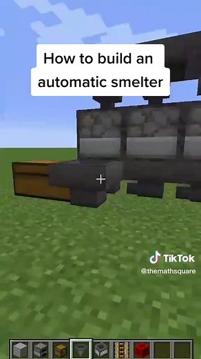 How to build an automatic smelter #fyp #minecraft #minecrafttutorial #minecraftautomation #furnaceminecraft