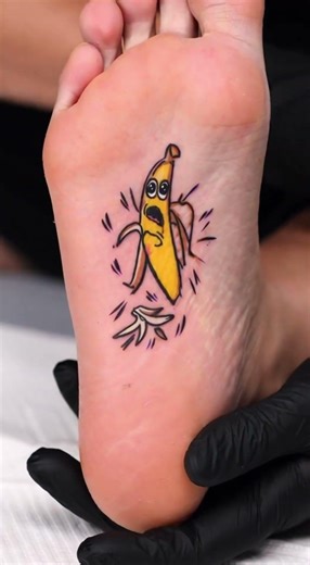 AI Creation: Stepping on a Banana Peel ⭐ #tattoomachine #tattoo