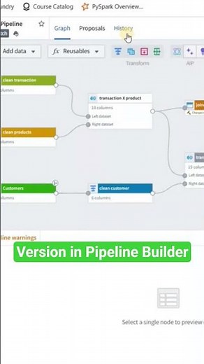 Version in Pipeline Builder | #palantir tutorial