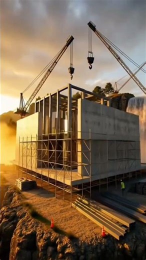 Modern Mountain Waterfall House – Instant Build