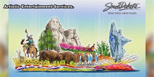 Travel South Dakota joining Rose Parade with float highlighting SD landmarks
