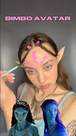 PINK AVATAR TRANSFORMATION tg:mayadelaet #faceart #facepaint #makeuptransformation #avatar #cosplay