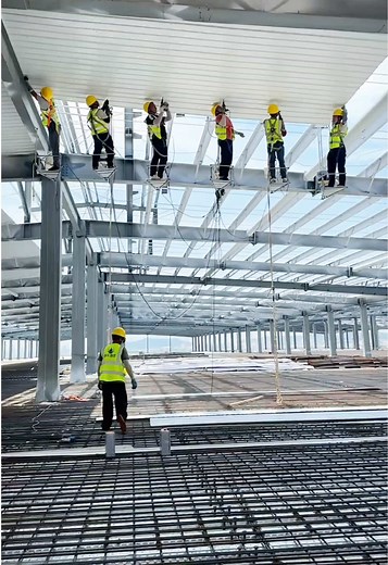 Suspended Ceiling Installation on Two-Story Steel Building
