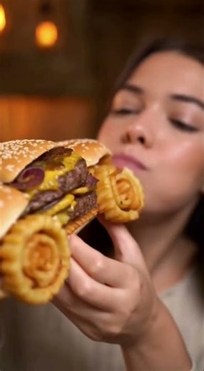 #short ASMR Eating Supercar Made of Burgers & Fries 🍔🍟 | Ultra Realistic