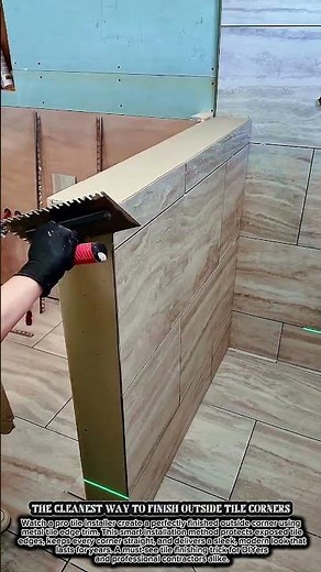 The Cleanest Way to Finish Outside Tile Corners #diyprojects #construction