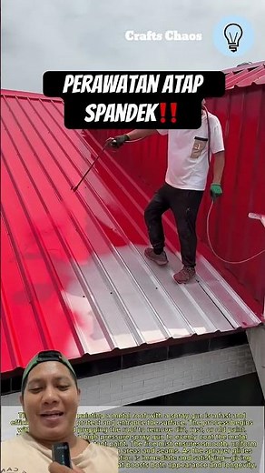 Cara lapis atap spandek dengan waterproofing anti karat #pertukangan #diy #craft #shorts #konstruksi