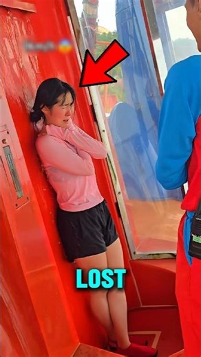 She Climbed the Giant Slide for Her Late Mom😭🎢#shorts