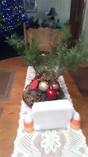 Christmas centerpiece chandelier I made