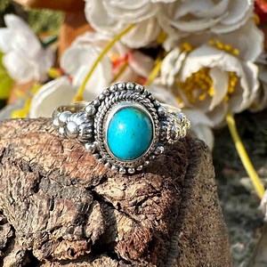 Bague tendance turquoise faite main | Bijoux bohèmes en argent sterling 925 - Etsy France