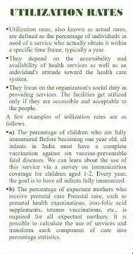 Utilization rates (Indicator of health)