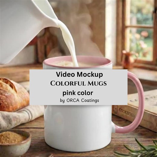 Colorful Mugs Video Mockup, Pink Color, 11oz, by ORCA Coatings for POD Sellers - Etsy