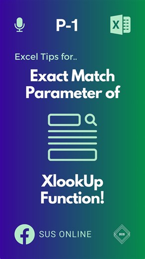 2.6K views · 17 reactions | How to Retrieve Data Using XlookUp Function with Exact Match Parameter in Excel? 六‍ Ish #tutorialreel mei sikhenge ki Kaise xlookup function ko use karte hai aur vlookup or hlookup ko bhi compare karenge xlookup se. #excel #exceltips #xlookup #accounting #dataanalysis | SUS ONLINE | Facebook