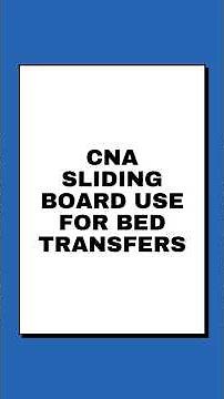 CNA Sliding Board Transfers | Safe Bed to Wheelchair Transfer Technique#nursingassistant #cnaexam