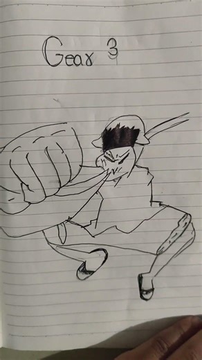 drawing of Luffy gear 1,gear 2,gear 3,gear 4 and gear 5 💀💀💀💀☠️☠️☠️☠️