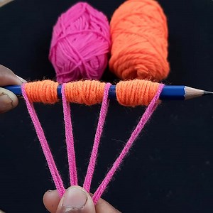 9K views · 257 reactions | It's so Cute !! Super Easy Woolen Flower Making Trick using Pencil - Hand Embroidery Amazing Flowers | Rana Craft | Facebook