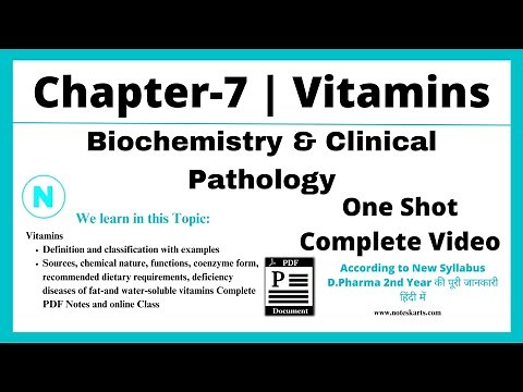 Biochemistry Chapter-7 Vitamins | Classification with Examples | Fat and Water soluble vitamins