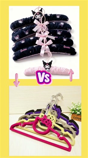 Kuromi or Hello Kitty ? Hanger Laundry ❤️💜 #sanrio #kuromi #hellokitty