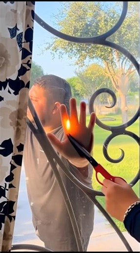 Glass Burn Prank 😂 | Crazy Flame Trick on Window #funny #prank #comedy #shorts