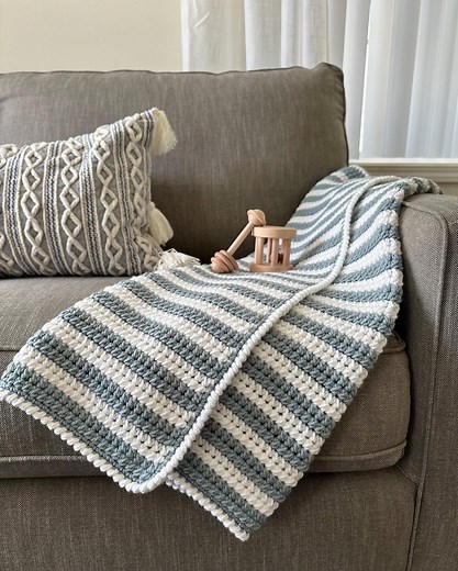 CROCHET PATTERN | Sasha's Stripes Crochet Baby Blanket | Crochet Blanket Pattern, Crochet Baby Blanket, Modern Crochet - Etsy