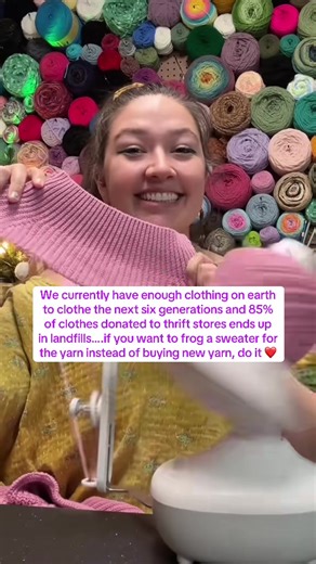 Frogging Thrifted Sweaters for Sustainable Yarn